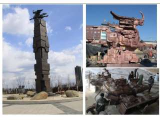 沈北锡伯族广场锻铜马