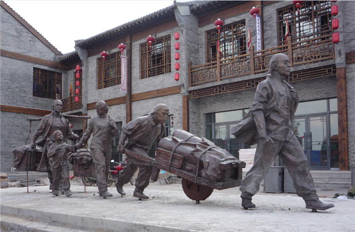 大庆点锻铜雕塑闯关东