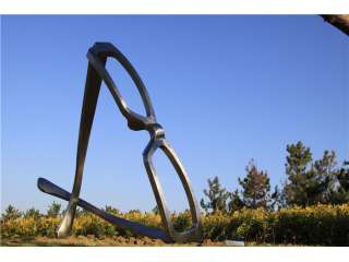 眼镜造型白钢不锈钢雕塑