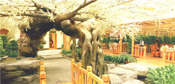 酒店包房装饰仿木雕塑