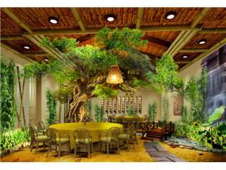 绿色景观仿木雕塑